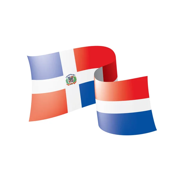 Σημαία dominicana, εικονογράφηση διάνυσμα σε λευκό φόντο — Διανυσματικό Αρχείο