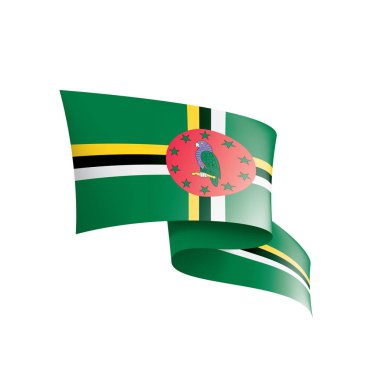 Dominica bayrağı, beyaz arkaplanda vektör illüstrasyonu