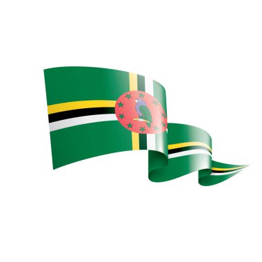 Dominica bayrağı, beyaz arkaplanda vektör illüstrasyonu