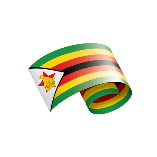 Zimbabwe bayrağı, beyaz arkaplanda vektör illüstrasyonu — Stok Vektör