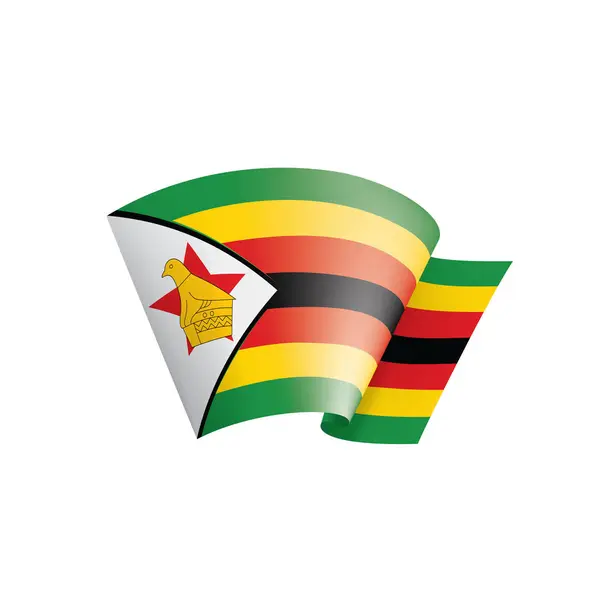 Drapeau du Zimbabwe, illustration vectorielle sur fond blanc — Image vectorielle