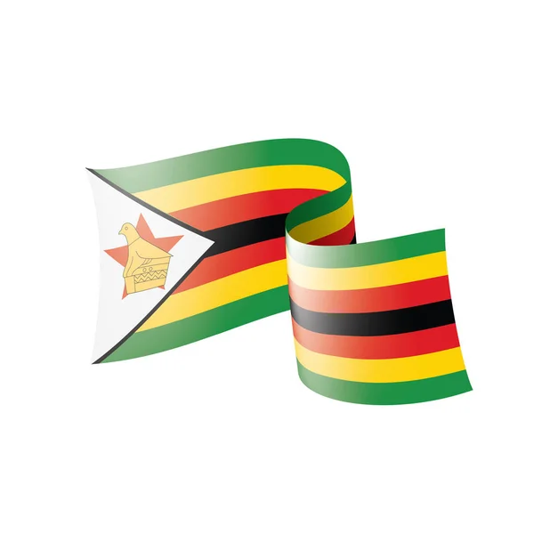 짐바브웨 깃발, 흰 배경 위의 벡터 그림 — 스톡 벡터
