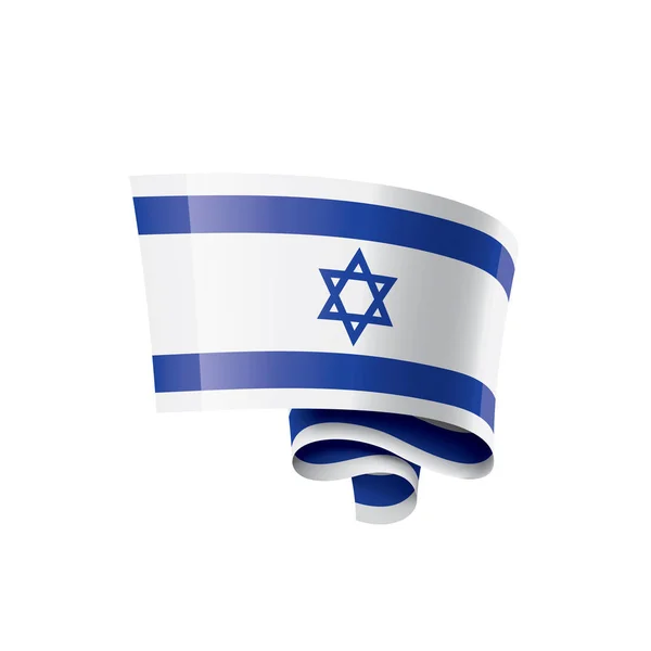 Israel vlag, vector illustratie op een witte achtergrond — Stockvector