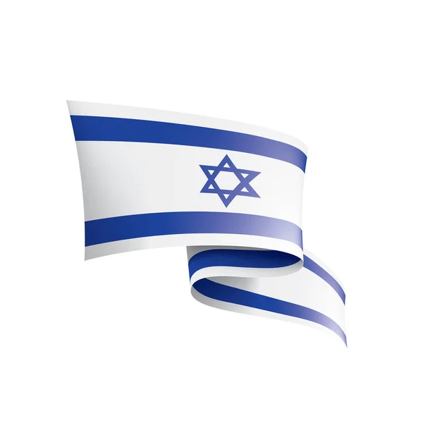 Izraelský příznak, vektorová ilustrace na bílém pozadí — Stockový vektor