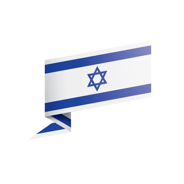 Israel vlag, vector illustratie op een witte achtergrond — Stockvector