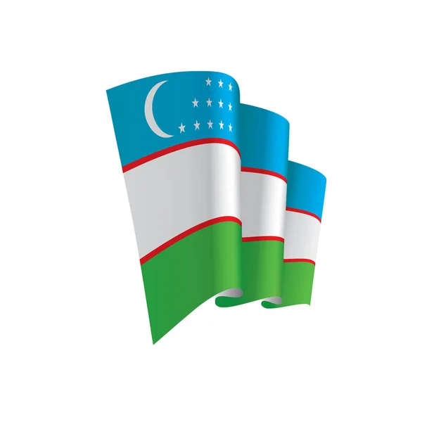 Bandiera Uzbekistan, illustrazione vettoriale — Vettoriale Stock