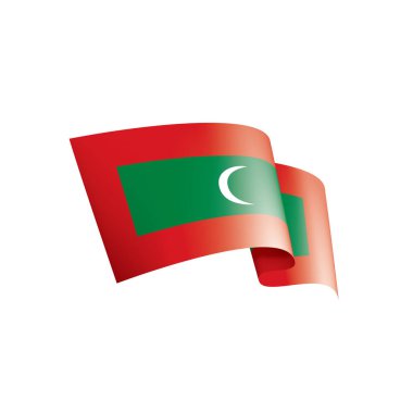 Beyaz arkaplanda Maldivler bayrağı, vektör illüstrasyonu