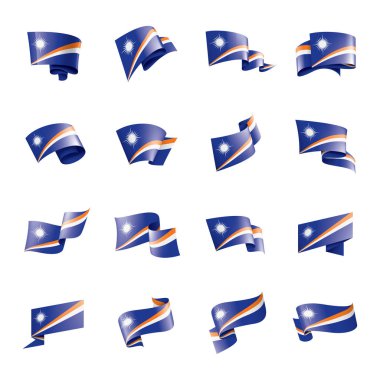 Marshall Adaları bayrağı, beyaz arkaplanda vektör illüstrasyonu