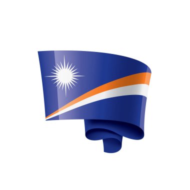 Marshall Adaları bayrağı, beyaz arkaplanda vektör illüstrasyonu