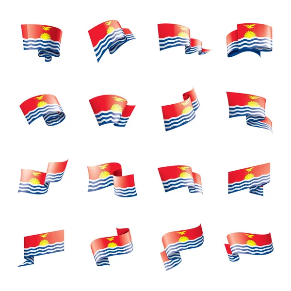 Kiribati zászló, vektor illusztráció fehér alapon — Stock Vector