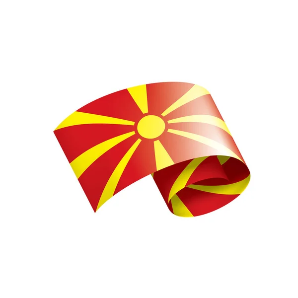 Bandera de Macedonia, ilustración vectorial sobre fondo blanco — Archivo Imágenes Vectoriales