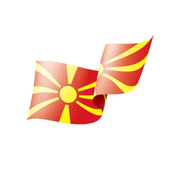 Bandera de Macedonia, ilustración vectorial sobre fondo blanco — Archivo Imágenes Vectoriales