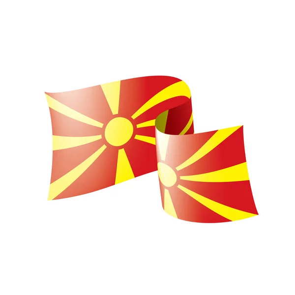 Bandera de Macedonia, ilustración vectorial sobre fondo blanco — Vector de stock