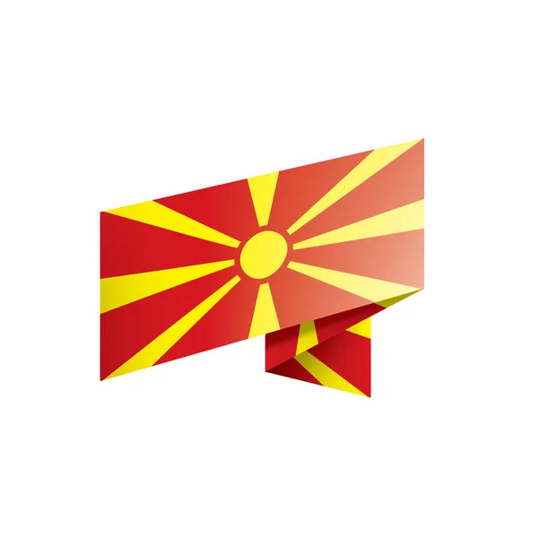 Bandera Nacional Macedonia Ilustración Vectorial Sobre Fondo Blanco — Archivo Imágenes Vectoriales