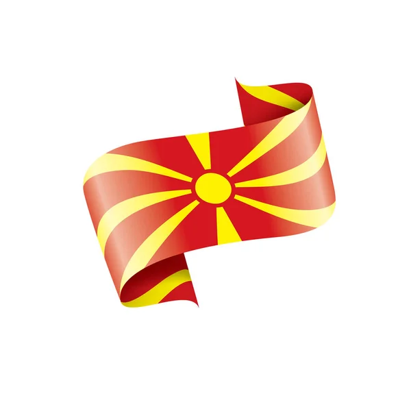 Bandera de Macedonia, ilustración vectorial sobre fondo blanco — Vector de stock