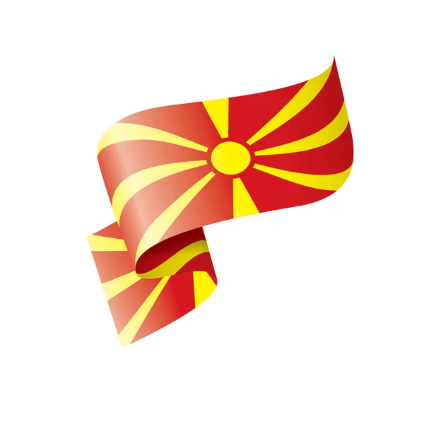 Macedonie vlag, vector illustratie op een witte achtergrond — Stockvector