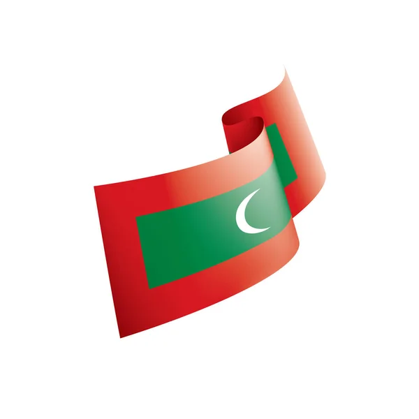 Maldív-szigetek zászló, vektor illusztráció fehér alapon — Stock Vector