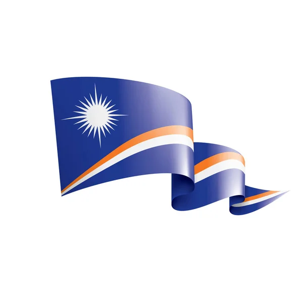 Σημαία Νήσων Μάρσαλ, διανυσματική απεικόνιση σε λευκό φόντο — Διανυσματικό Αρχείο