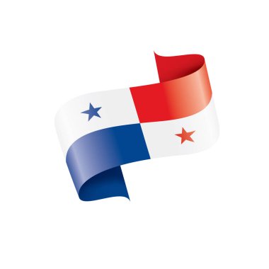 Panama bayrak, beyaz bir arka plan üzerinde vektör çizim