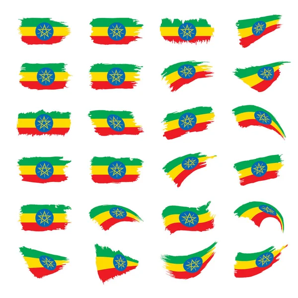 Vlag van Ethiopië, vectorillustratie — Stockvector