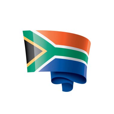 Güney Afrika bayrağı, beyaz arkaplanda vektör illüstrasyonu