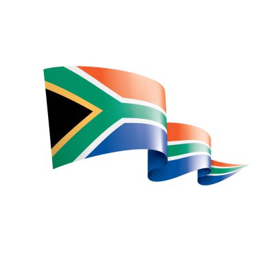 Güney Afrika bayrağı, beyaz arkaplanda vektör illüstrasyonu