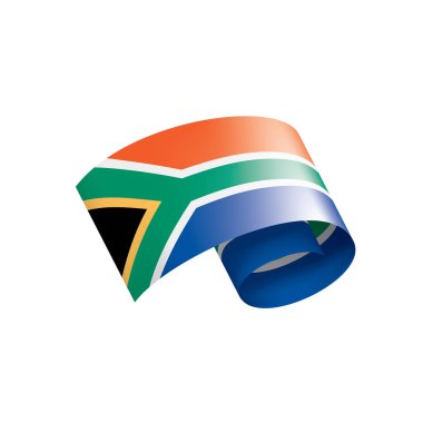 Güney Afrika bayrağı, beyaz arkaplanda vektör illüstrasyonu