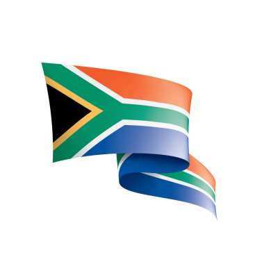 Güney Afrika bayrağı, beyaz arkaplanda vektör illüstrasyonu