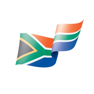 Güney Afrika bayrağı, beyaz arkaplanda vektör illüstrasyonu