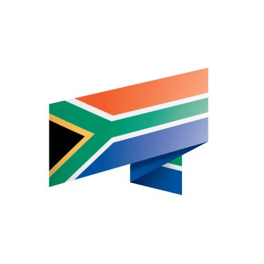 Güney Afrika bayrağı, beyaz arkaplanda vektör illüstrasyonu
