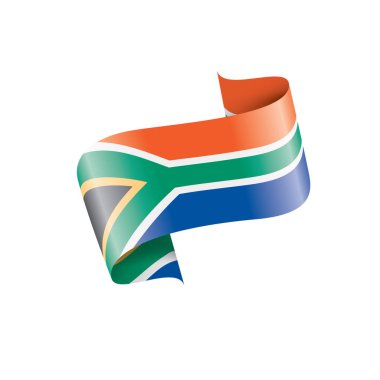 Güney Afrika bayrağı, beyaz arkaplanda vektör illüstrasyonu