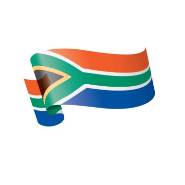 Güney Afrika bayrağı, beyaz arkaplanda vektör illüstrasyonu