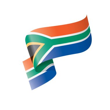 Güney Afrika bayrağı, beyaz arkaplanda vektör illüstrasyonu