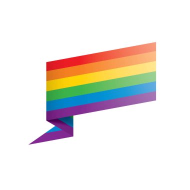 Beyaz arkaplanda sallanan bir gökkuşağı bayrağını yönlendir