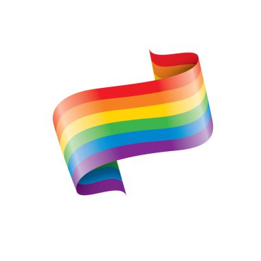 Beyaz arkaplanda sallanan bir gökkuşağı bayrağını yönlendir