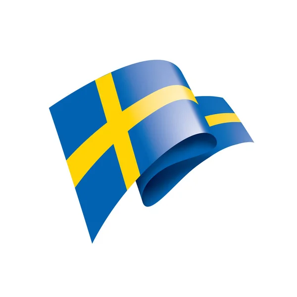 Флаг Швеции, векторная иллюстрация на белом фоне — стоковый вектор