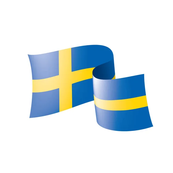 Bandera de Suecia, ilustración vectorial sobre fondo blanco — Archivo Imágenes Vectoriales