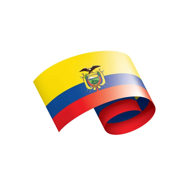 Bandera de Ecuador, ilustración vectorial sobre fondo blanco — Vector de stock