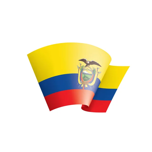 Bandera de Ecuador, ilustración vectorial sobre fondo blanco — Vector de stock