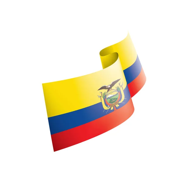 Vlag van Ecuador, vectorillustratie op een witte achtergrond — Stockvector