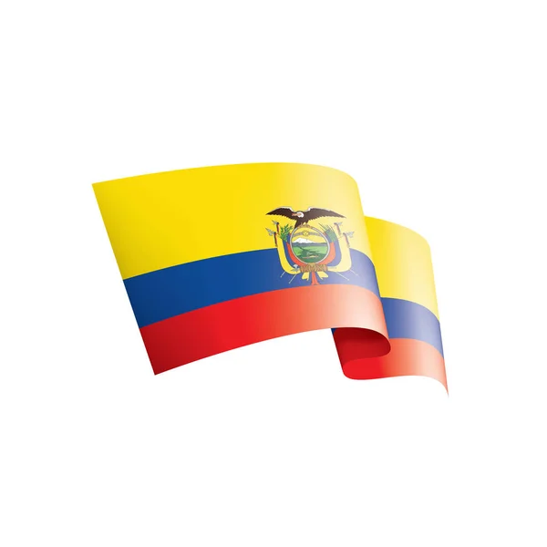 Ecuador flagg, vektorillustration på vit bakgrund — Stock vektor