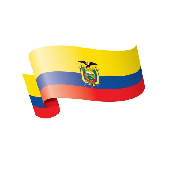 Vlajka Ekvádoru, vektorové ilustrace na bílém pozadí — Stockový vektor