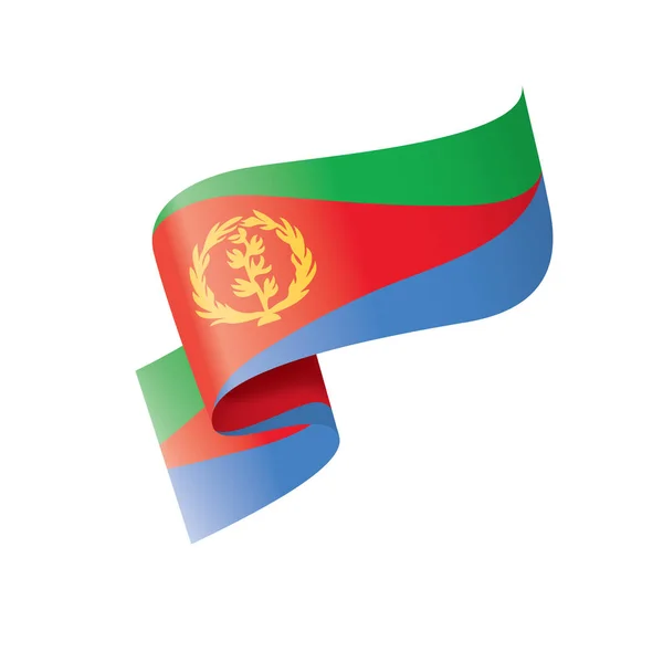 Bandiera eritrea, illustrazione vettoriale su sfondo bianco — Vettoriale Stock
