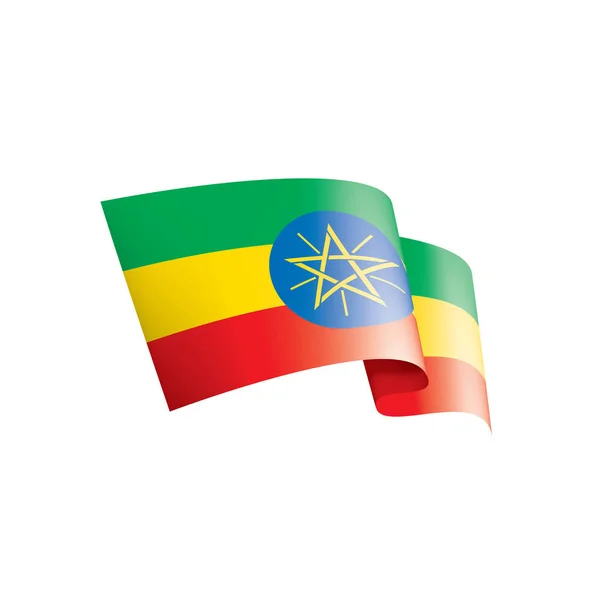 埃塞俄比亚国旗，白色背景上的矢量插图 — 图库矢量图片