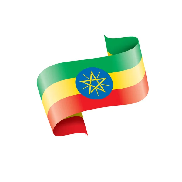 Drapeau Ethiopie, illustration vectorielle sur fond blanc — Image vectorielle