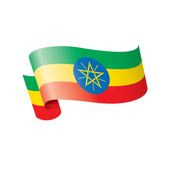 埃塞俄比亚国旗，白色背景上的矢量插图 — 图库矢量图片