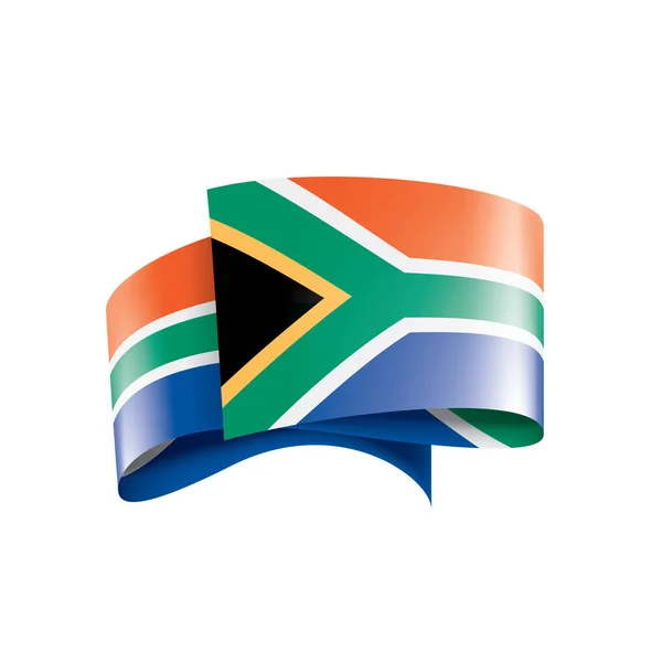 南アフリカの国旗白い背景のベクトルイラスト — ストックベクタ