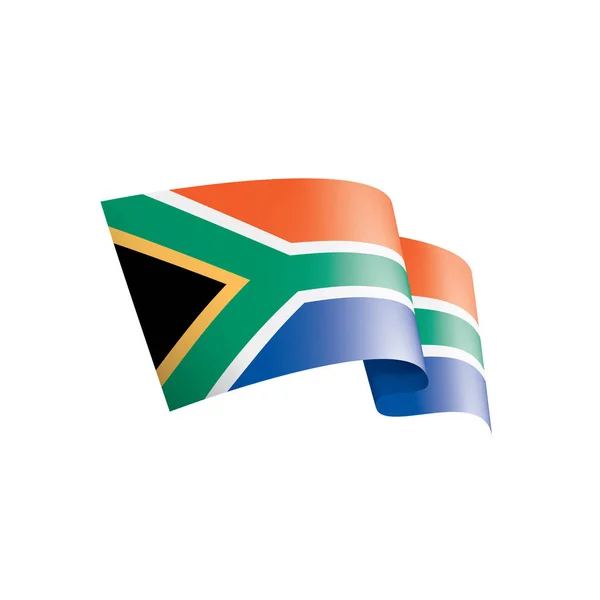 Флаг ЮАР, векторная иллюстрация на белом фоне — стоковый вектор