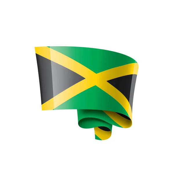 Jamaica flagga, vektor illustration på en vit bakgrund — Stock vektor