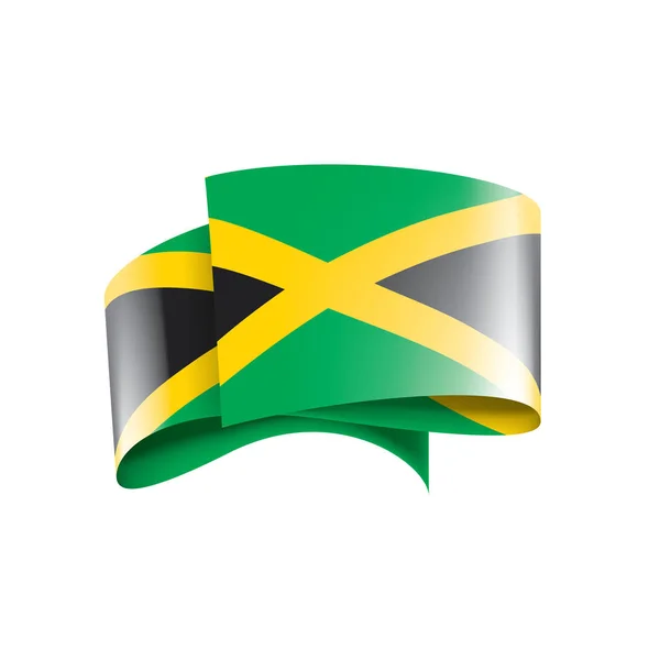 Jamaica flagga, vektor illustration på en vit bakgrund — Stock vektor